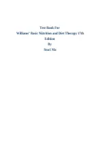 Williams&rsquo; Basic Nutrition and Diet Therapy 17th Edition by Staci Nix &ndash; Complete Test Bank &vert; Questions&comma; Answers & Rationales