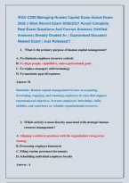 WGU C202 Managing Human Capital Exam Actual Exam &NewLine;2026 &vert;&vert; Most Recent Exam 2026&vert;2027 Actual Complete &NewLine;Real Exam Questions And Correct Answers &lpar;Verified &NewLine;Answers&rpar; Already Graded A&plus; &vert; Guaranteed Success&excl; &NewLine;Newest Exam &vert; Just Released&excl;&excl; 