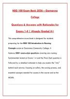 NSG 100 INTRODUCTION TO NURSING CONCEPTS GERMANNA COMMUNITY COLLEGE EXAM BANK EXAMS 1- WITH RATIONALES&vert; INSTANT DOWNLOAD