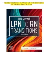  LPN to RN Transitions 6th Ed &vert; Lora Claywell Test Bank