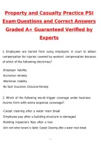 Property and Casualty Practice PSI Exam &lpar;Latest 2026 &sol; 2027 Update&rpar; Questions & Correct Answers &lpar;100&percnt; Correct Verified Answers&rpar; Already Graded A&plus;