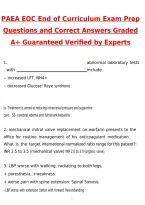 PAEA EOC End of Curriculum Exam Prep &lpar;Latest 2026 &sol; 2027 Update&rpar; Questions & Correct Answers &lpar;100&percnt; Correct Verified Answers&rpar; Already Graded A&plus;
