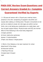 PAEA EOC Review Exam &lpar;Latest 2026 &sol; 2027 Update&rpar; Questions & Correct Answers &lpar;100&percnt; Correct Verified Answers&rpar; Already Graded A&plus;
