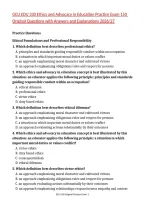 GCU EDU 330 Ethics and Advocacy in Education Practice Exam 150 Original Questions with Answers and Explanations 2026&sol;27