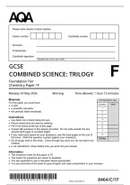 2026 AQA GCSE COMBINED SCIENCE CHEMISTRY PAPER 1 FOUNDATION 