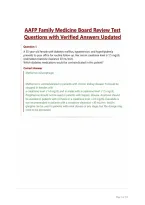 AAFP Family Medicine Board Review Test Questions with Verified Answers Updated