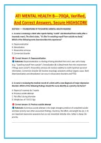 ATI MENTAL HEALTH B---70QA&comma; Verified&comma; &NewLine;And Correct Answers&comma; Secure HIGHSCORE 