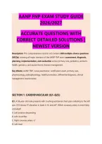 AANP FNP EXAM STUDY GUIDE &NewLine;2026&sol;2027 &NewLine;ACCURATE QUESTIONS WITH &NewLine;CORRECT DETAILED SOLUTIONS &vert; &NewLine;NEWEST VERSION 