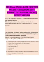 CEN EXAM STUDY GUIDE 2026&sol;2027 &NewLine;ACCURATE QUESTIONS WITH &NewLine;CORRECT DETAILED SOLUTIONS &vert; &NewLine;NEWEST VERSION 