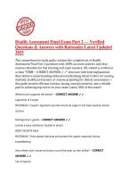 Health Assessment Final Exam Part 2 &mdash; Verified &NewLine;Questions & Answers with Rationales Latest Updated &NewLine;2025-2026