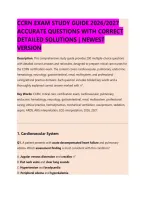 CCRN EXAM STUDY GUIDE 2026&sol;2027 &NewLine;ACCURATE QUESTIONS WITH CORRECT &NewLine;DETAILED SOLUTIONS &vert; NEWEST &NewLine;VERSION 