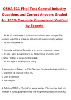 OSHA 511 General Industry Final Test Latest 2027 Actual Questions & Verified Answers &lpar;2026 &sol; 2027&rpar; A&plus; Grade 100&percnt; Guarantee Verified by Experts