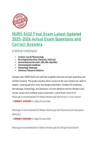 NURS 5432 Final Exam Latest Updated &NewLine;2025-2026 Actual Exam Questions and &NewLine;Correct Answers 