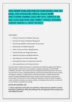 APEA PMHNP EXAM AND PRACTICE EXAM NEWEST 2026 TEST &NewLine;BANK&vert; APEA PSYCHIATRIC-MENTAL HEALTH NURSE &NewLine;PRACTITIONER &lpar;PMHNP&rpar; EXAM PREP WITH COMPLETE 400 &NewLine;REAL EXAM QUESTIONS AND CORRECT VERIFIED ANSWERS&sol; &NewLine;ALREADY GRADED A&plus; &lpar;MOST RECENT&excl;&excl;&rpar;