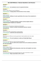 Bio E109 Midterm 1 Review Questions and Answers