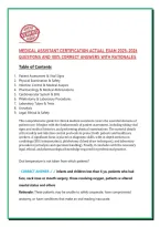 MEDICAL ASSISTANT CERTIFICATION ACTUAL EXAM 2025-2026 &NewLine;QUESTIONS AND 100&percnt; CORRECT ANSWERS WITH RATIONALES 