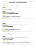 Bio Final NWCC Questions and Answers