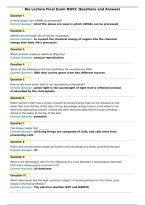 Bio Lecture Final Exam NWCC Questions and Answers