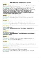 BIO100 Exam &num;1 Questions and Answers