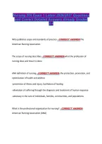 Nursing 205 Exam 1 Latest 2026&sol;2027 Questions &NewLine;and Correct Detailed Answers Already Graded &NewLine;A&plus; 