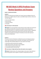 NR 603 Week 4 APEA Predictor Exam &NewLine;Review Questions and Answers 