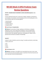 NR 603 Week 4 APEA Predictor Exam &NewLine;Review Questions 