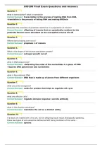 BIO100 Final Exam Questions and Answers
