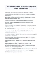 Civic Literacy Florida Review exam actual questions and answers
