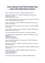 Civic Literacy Test exam Florida Guide &NewLine;latest and verified