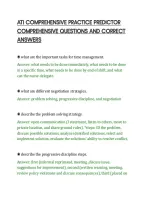 ATI COMPREHENSIVE PRACTICE PREDICTOR&NewLine;COMPREHENSIVE QUESTIONS AND CORRECT&NewLine;ANSWERS