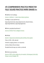 ATI COMPREHENSIVE PRACTICE PREDICTOR&NewLine;FULLY SOLVED PRACTICE PAPER GRADED A&plus;&NewLine;