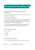 ATI DOSAGE CALCULATION 3&period;0 EXAMS SET&NewLine;COMPLETE QUESTIONS AND SOLUTIONS