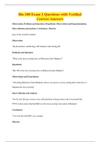Bio 100 Exam 1 Questions with Verified&NewLine;Correct Answers