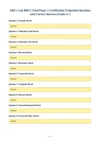 A&P 1 Lab BRCC Final Paper 1 Certification Evaluation Questions&NewLine;with Correct Answers &lpar;Grade A&plus;&rpar;
