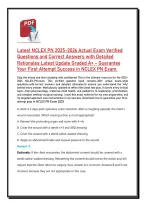 Latest NCLEX PN 2025-2026 Actual Exam Verified &NewLine;Questions and Correct Answers with Detailed &NewLine;Rationales Latest Update Graded A&plus; - Guarantee