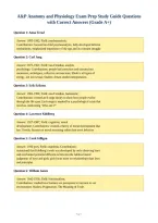 A&P Anatomy and Physiology Exam Prep Study Guide Questions&NewLine;with Correct Answers &lpar;Grade A&plus;&rpar;