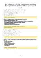 A&P Straighterline Final Exam 3 Comprehensive Anatomy and&NewLine;Physiology Study Guide Questions with Correct Answers &lpar;Grade&NewLine;A&plus;&rpar;