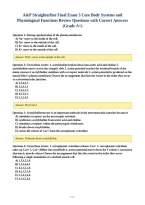 A&P Straighterline Final Exam 3 Core Body Systems and&NewLine;Physiological Functions Review Questions with Correct Answers&NewLine;&lpar;Grade A&plus;&rpar;