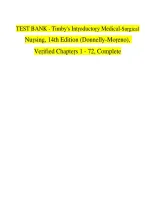 Test Bank For Timby&rsquo;s Introductory Medical-Surgical Nursing 14th Edition &vert; Loretta A&period; Donnelly-Moreno & Brigitte Moseley &vert; ISBN 9781975254124 &vert; Chapters 1-72 &vert; Complete