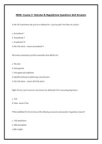 REHS - Course 2- Statutes & Regulations Questions And Answers