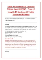 NR509 Advanced Physical Assessment Midterm Exam &lpar;2026&sol;2027&rpar; - Weeks 1-4&NewLine;Complete 200 Questions with Verified Answers and Rationales&NewLine;