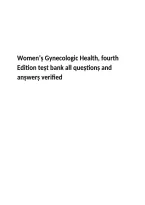 Test Bank For Gynecologic Health Care 4th Edition &vert; Kerri Durnell Schuiling & Frances E&period; Likis &vert; ISBN 9781284182347 &vert; All Chapters &vert; Complete