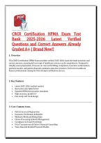 CRCR Certification HFMA Exam Test &NewLine;Bank 2025-2026 Latest Verified &NewLine;Questions and Correct Answers Already &NewLine;Graded A&plus; &vert; Brand New&excl;&excl; 