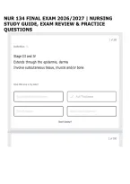 NUR 134 FINAL EXAM 2026&sol;2027 &vert; NURSING STUDY GUIDE&comma; EXAM REVIEW & PRACTICE QUESTIONS