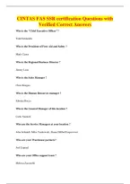 CINTAS FAS SSR certification Questions with&NewLine;Verified Correct Answers