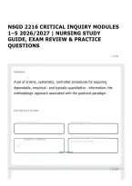 NSGD 2216 CRITICAL INQUIRY MODULES 1&ndash;5 2026&sol;2027 &vert; NURSING STUDY GUIDE&comma; EXAM REVIEW & PRACTICE QUESTIONS