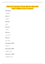 Math 221 Calculus 1 Exam Review Questions&NewLine;with Verified Correct Answers