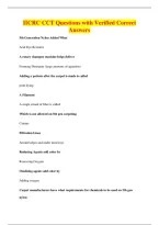 IICRC CCT Questions with Verified Correct&NewLine;Answers