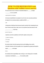 IICRC WATER RESTORATION exam&NewLine;Questions with Verified Correct Answers