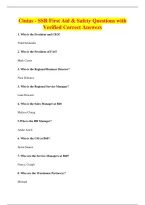 Cintas - SSR First Aid & Safety Questions with&NewLine;Verified Correct Answers